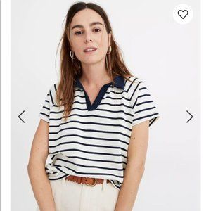 MADEWELL Boxy Polo Tee in Underhill Stripe